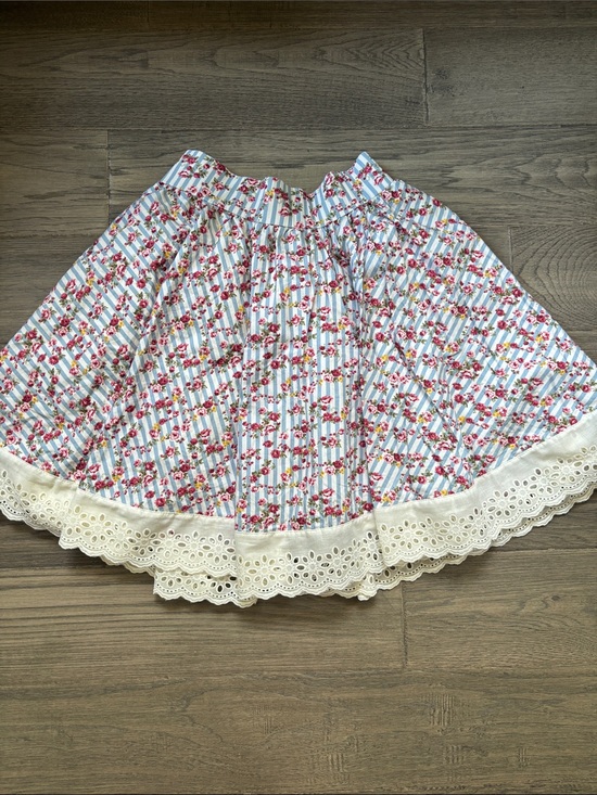Cinderella Dresses & Skirts - Cinderella | Floral Eyelet Hem A-Line Skirt - Blue & Red Lace Size XS